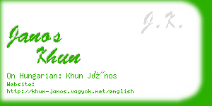 janos khun business card